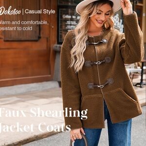 Faux Shearling Sherpa Jacket – Long Sleeve – Brown (XL / 14–6) NWT!